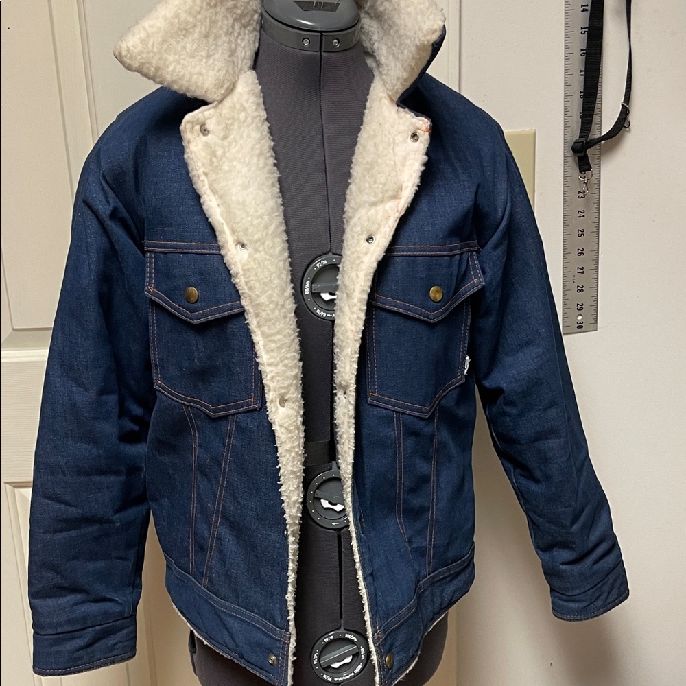 Men's Blue Denim Sherpa Jacket